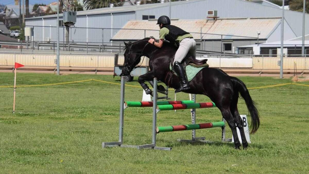 Amos Vagg, 20, is training on the obstacle course following the phasing out of show jumping from modern pentathlon. Picture supplied