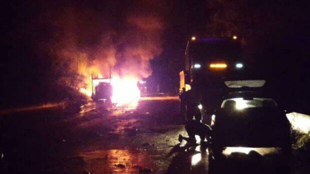 Two truck drivers are dead after a fiery crash on Picton Road. Photo: TNV