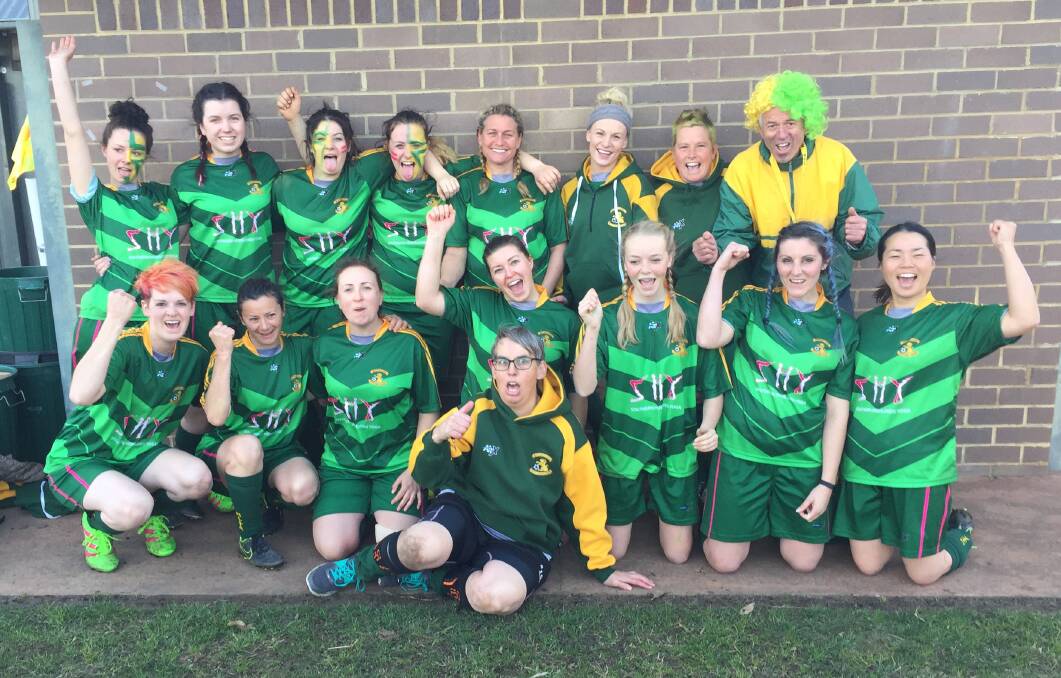 RUNNERS-UP: Mittagong players smile despite losing the final against Crookwell. Photo: Josh Bartlett