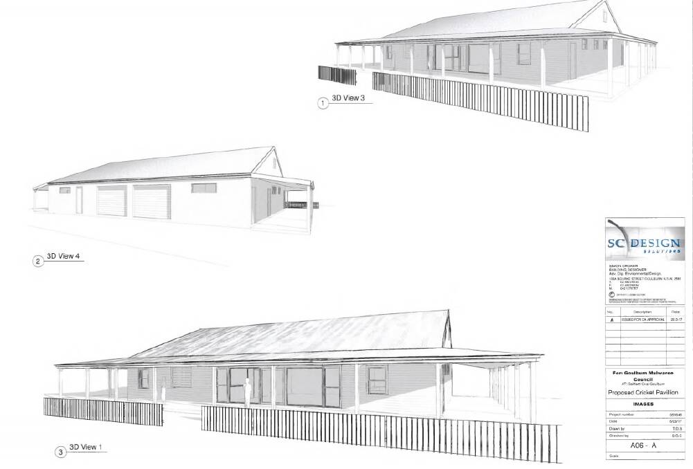 CONSTRUCTION: Plans for the new pavilion presented by the Goulburn Mulwaree Council. Photo: supplied.