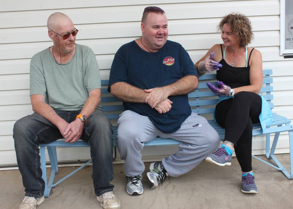 COMMUNITY: Greg Unwin, Justin McKenna and Rebecca Smith have come together to dye and cut their hair for the World's Greatest Shave. Photo: Mariam Koslay. 