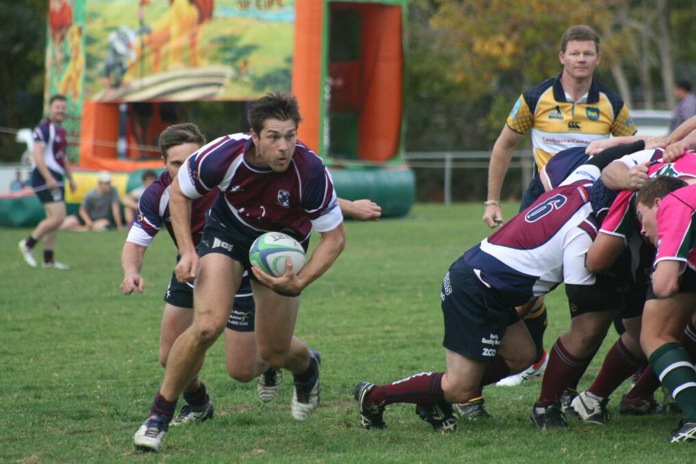 SCRUM: First grade best and fairest player against the Young Yabbies, Mikael Webber, clears the scrum with Jackson Reardon in support. Photo: Chris Gordon.