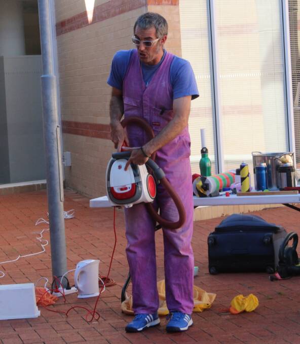 SPRING CLEANING: A vacuum is brought out as Dr Walker goes through the basics of suction and strength. Photos: Mariam Koslay