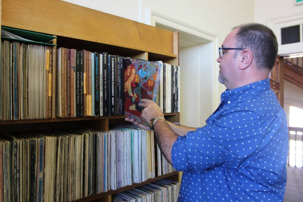 NEW LIBRARY: Mr Scott-Williams is excited to showcase the vinyl collection to the public. Photo: Mariam Koslay. 