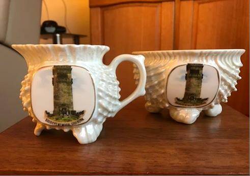 The milk jug and sugar bowl, currently on display in the Rocky Hill War Memorial Museum, and donated by Frances Jackson's foster daughter.