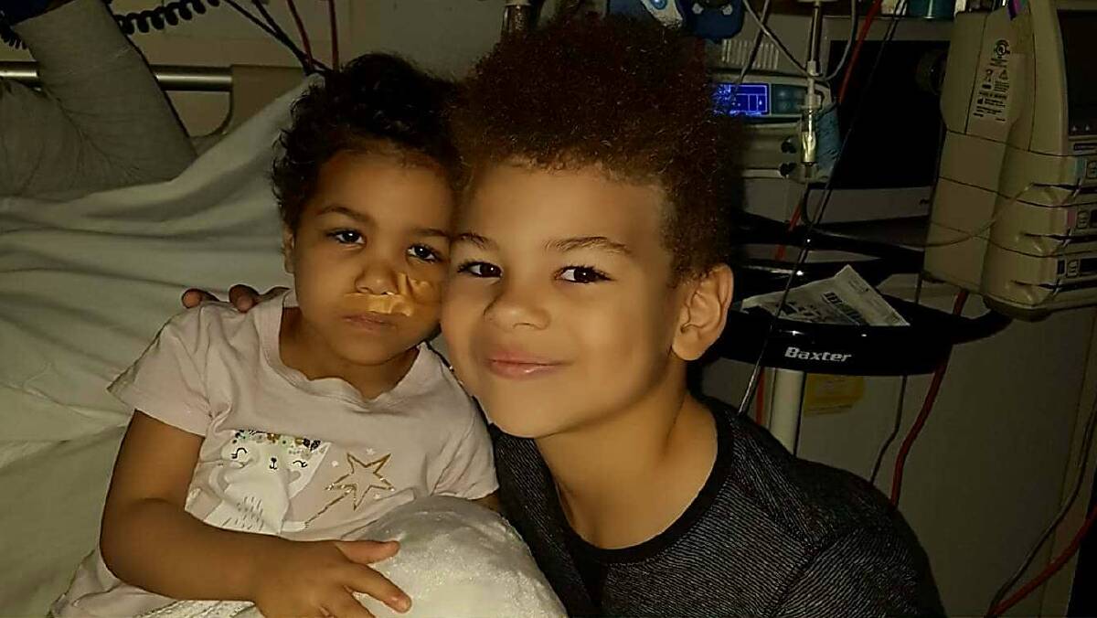 Ivy Exantus with brother Jaye, 5. He has recently donated his bone marrow to his sister.