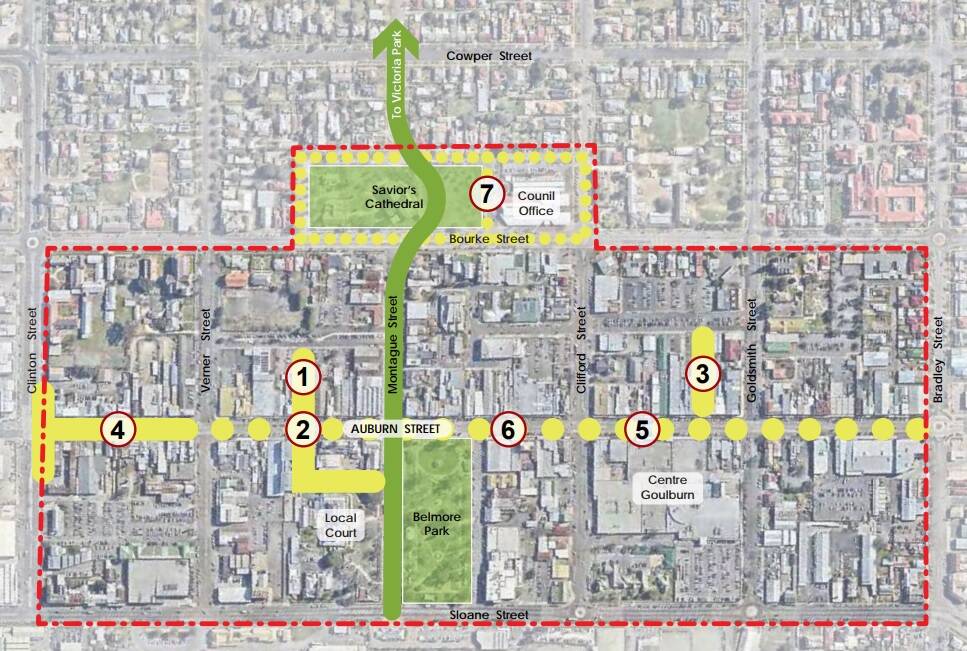 Belmore to Victoria Park link from the draft CBD Master Plan released by the Goulburn Mulwaree Council. 
