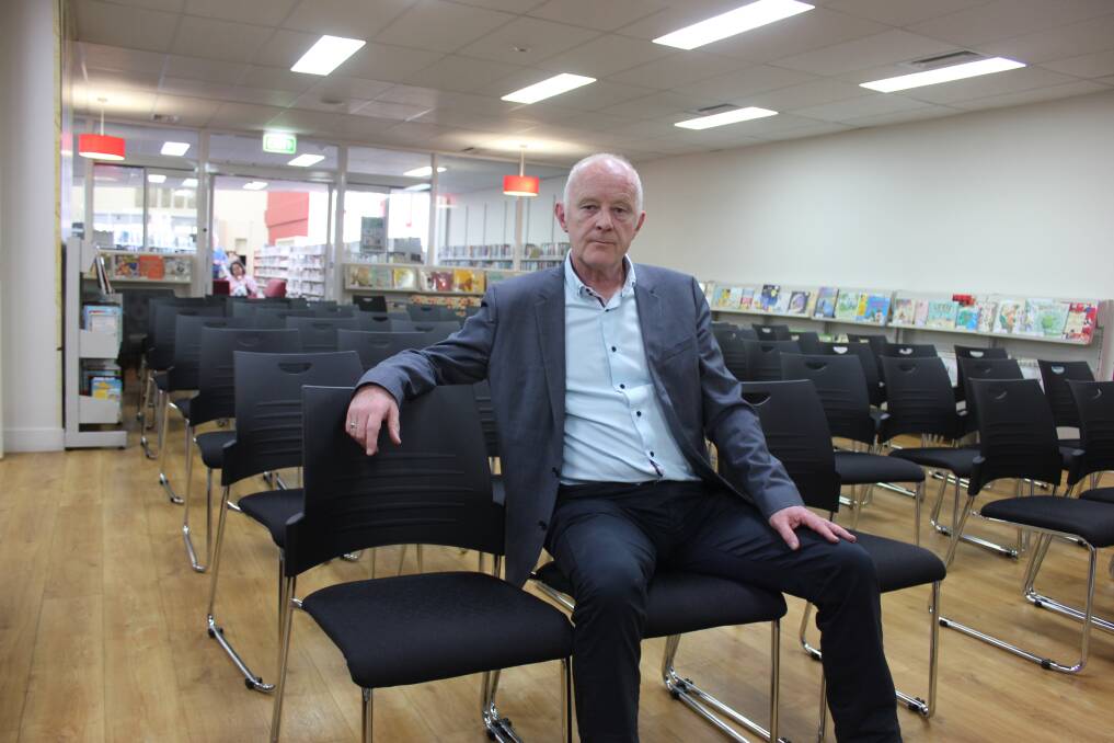 John Merrick author of True Stories from the Morgue at the Goulburn Mulwaree Library.