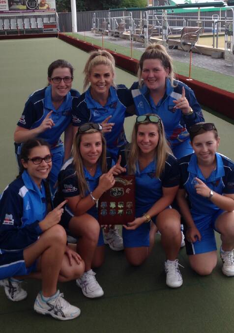 WINNERS: Jodie Marshall with the NSW under 25 team that defeated NSW at Cabramatta Bowling Club. Photo supplied