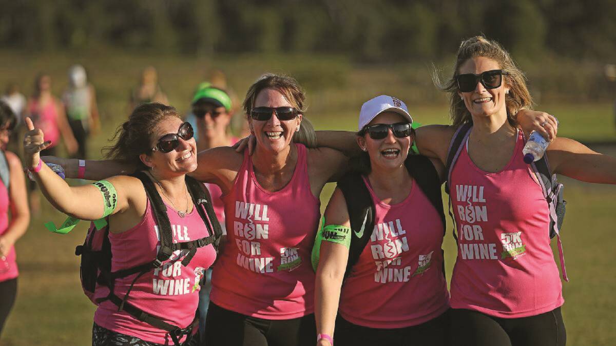 RUNNING TO TASTE: Wine-loving fitness nuts will dash en masse through the vines in search of the perfect buttery Chardonnay at Lake George Winerey. Photo: supplied