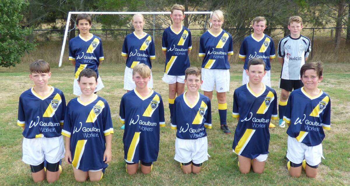 NEW STRIP:Southern Tablelands United under 13's wearing the new home kit for 2018. Photo: David Albrighton