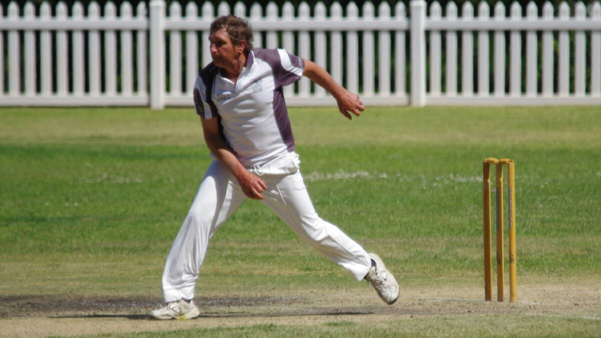 TARGETING: Cory Goodwin, bowling for Young Guns, endeavours to contain the opposition batsmen on Wexted Oval. Photo: Darryl Fernance