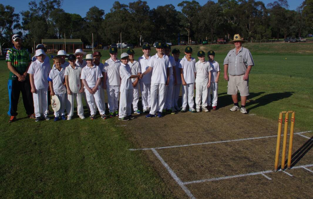 TRY AGAIN: The old saying "If you don't succeed at first try again," is being applied to Prell Oval this Saturday. Pictured is the group of young cricketers  at the first attempt to bring Prell Oval back to use  in February 2016.