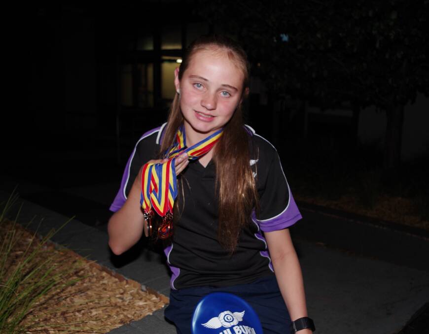 EFFORT AWARDED: Emily Weston with her five medals from the South Australian Country Championships. Photo: Darryl Fernance