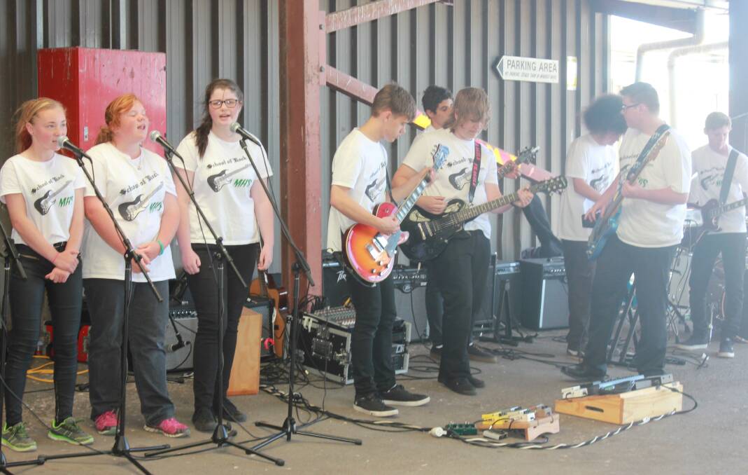 Mulwaree high's rock music students performed for International Day of People with Disabilities Goulburn celebrations. Photo: Maeve Carragher