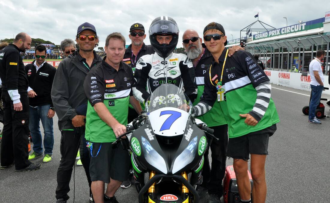 WORLD GRID: Toparis and the Cube Racing team on the World Supersport starting grid. Photo Russell Colvin