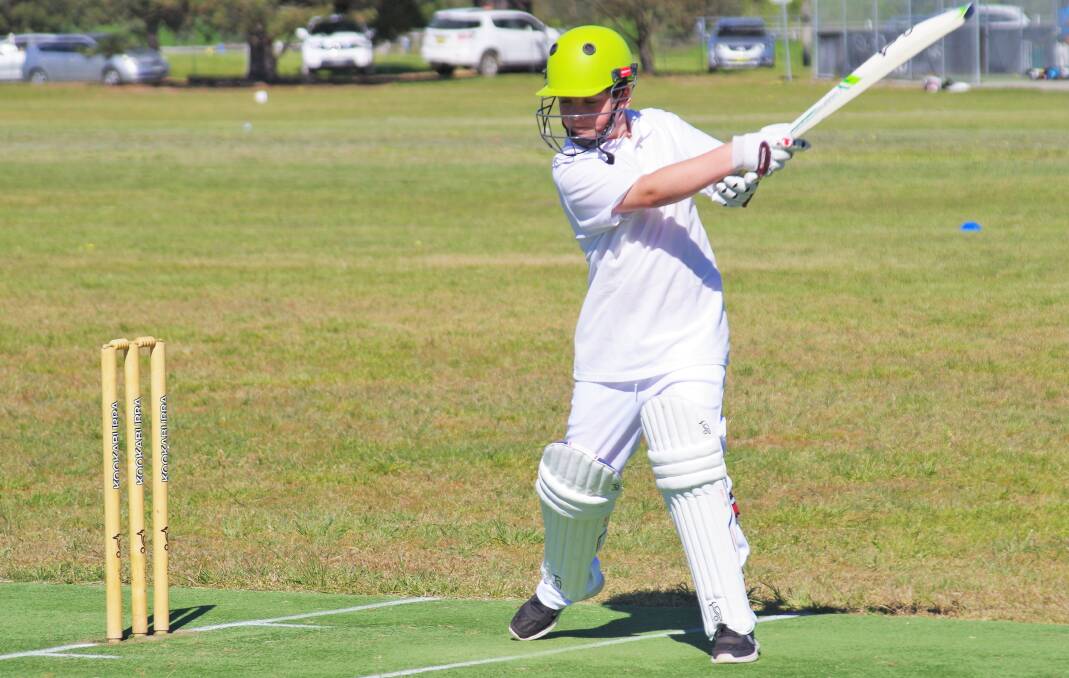 Across the park from the under 10s, Jordan Byrne playing for the under 12 Goulburn Barbarians was showing his ability with the bat against the Saints.
