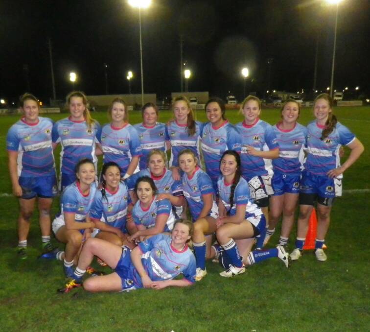 MINOR PREMIERS: Goulburn's U18 girls rugby league team after their final round game on Friday night. Photo: Darryl Fernance