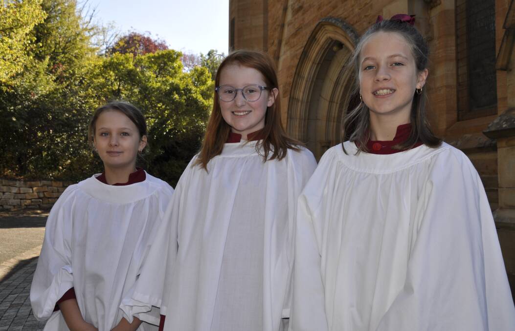 Elvy Shinfield, Madelyn Redman and Talulah Edmonds were part of the choir. Picture by Louise Thrower.
