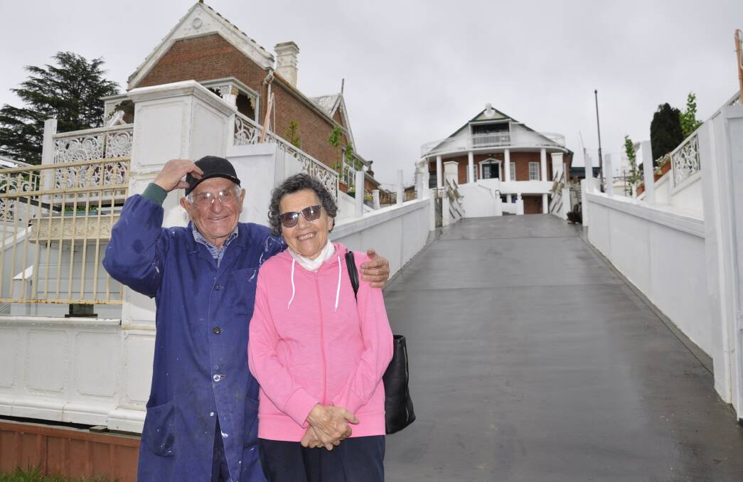 'PERPLEXED': Former Goulburn City Mayor Tony Lamarra told The Post he was scratching his head over the council reaction to changes made to his Church Street home which he said made it safer. He is with wife, Adriana. Photo: Louise Thrower.
