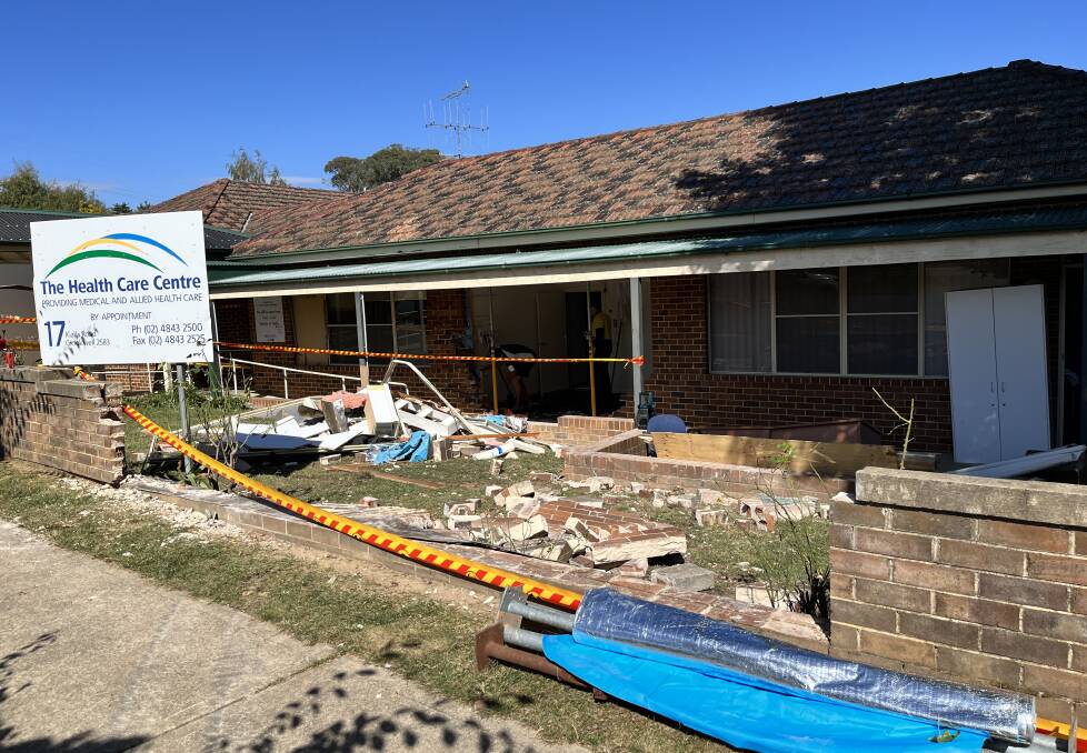 The Crookwell Health Care Centre sustained extensive damage after a vehicle plowed into the structure. Picture supplied.