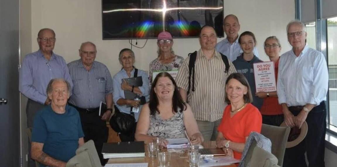 Goulburn Ratepayer Action Group chair, Nina Dillon (centre) with other members at a recent meeting. Picture supplied.