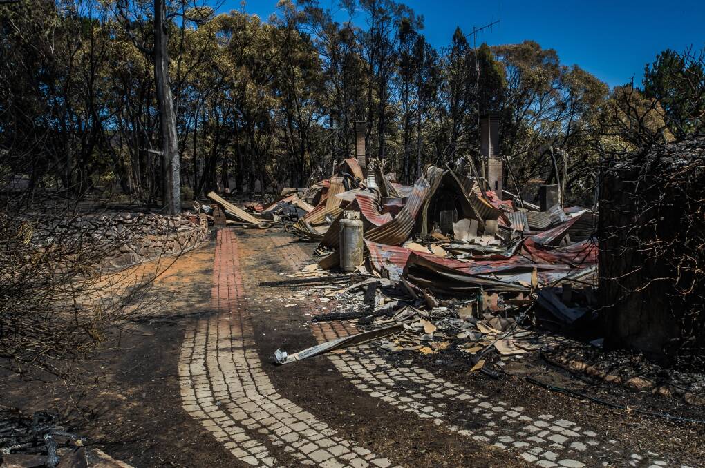 A house was destroyed at Mount Fairy in the January 17 blaze which started at the Currandooley property earlier this year. Photo: Karleen Minney.