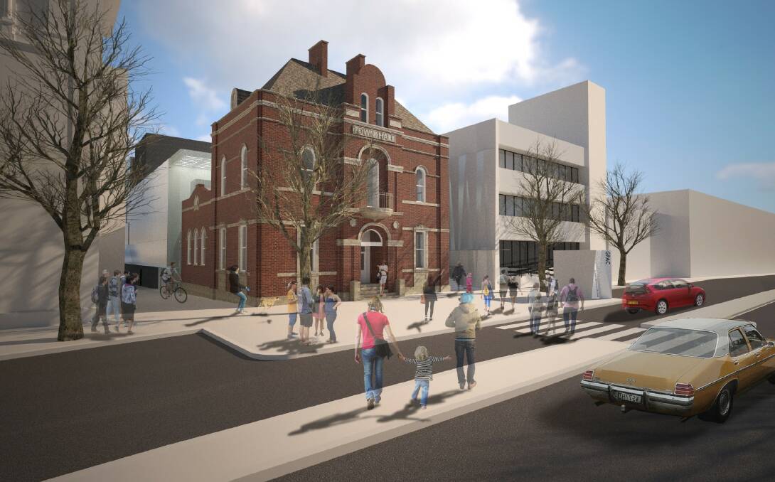 Architect Brewster Hjorth's artist's impression of the new performing arts centre. Preliminary work relocating a sewer line will begin next week.