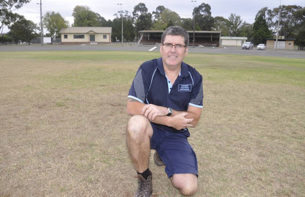 Member of the Seiffert Oval upgrade working party, Dale Godber, pictured in front of the pavilion in 2016.
