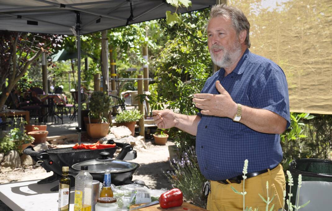 Clive Larkham, with wife Di, travelled from Melbourne to showcase his range of herbs and share a few tips on cooking with chillies. 