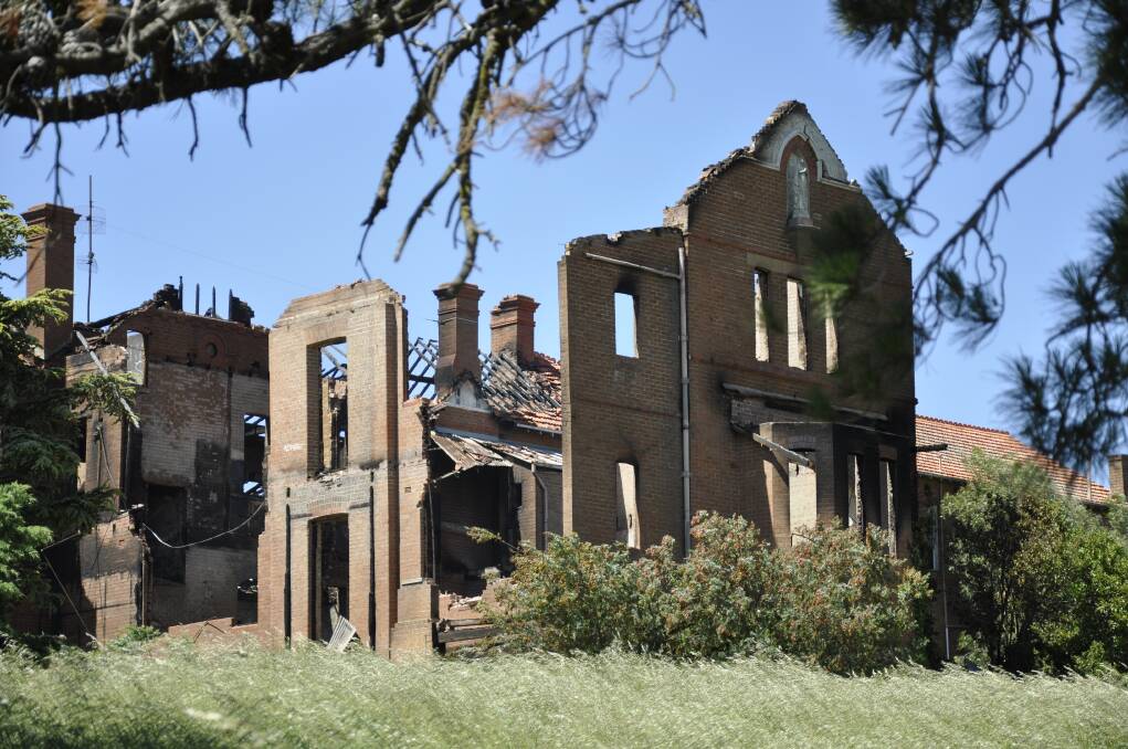 The western side of the old St John's orphanage was a shell on Saturday, following Friday night's fire.