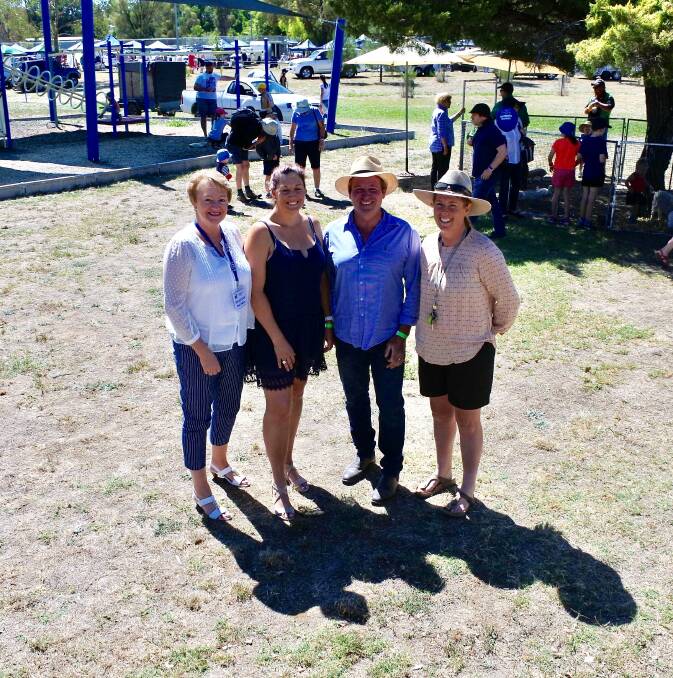 Gunning Show treasurer Trish Hallam, secretary Jen Medway, president Frank Hannan
and vice-president Kelly Dowling gathered at the event on Sunday to remember their good friends. Photo: Ainsleigh Sheridan.