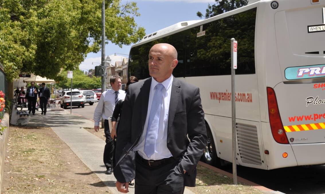 GIVING EVIDENCE: Goulburn Mulwaree Council's operations director Matt O'Rourke arriving at the inquest which started at the courthouse on Wednesday. Photo: Louise Thrower.