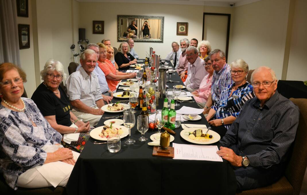 Goulburn Rostrum members and partners gathered for the last time at the Best Western Centretown last Tuesday night. In the foreground (left) are Marie Connolly, Sue and Tony Morrison and (right) Michael Connolly, Sandra and Rob Walker. Other members include Toni and Danny Kennedy, Nerida and Rob Cullen. Image supplied.