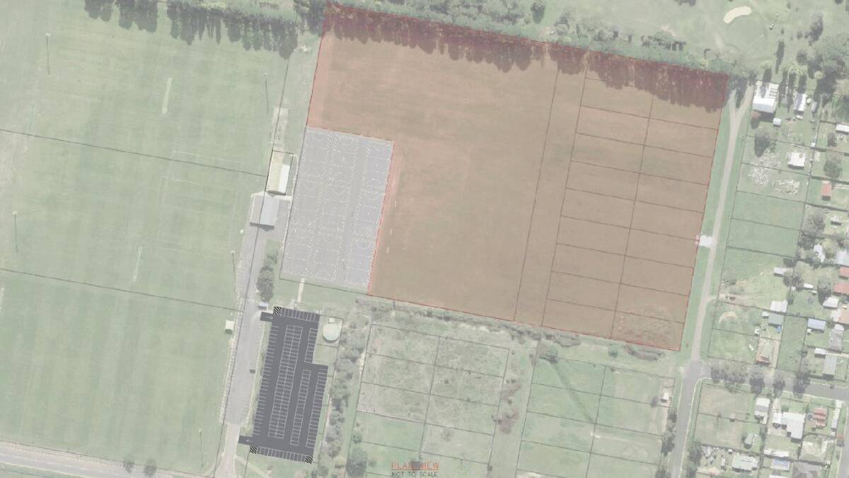 The site pegged for a new hockey complex at the Carr Confoy fields in Eastgrove. Image: Goulburn Mulwaree Council.