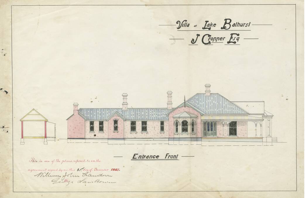 EC Manfred also designed many district houses, including a villa at Lake Bathurst for J Cropper in 1887. Plans courtesy Goulburn and District Historical Society.