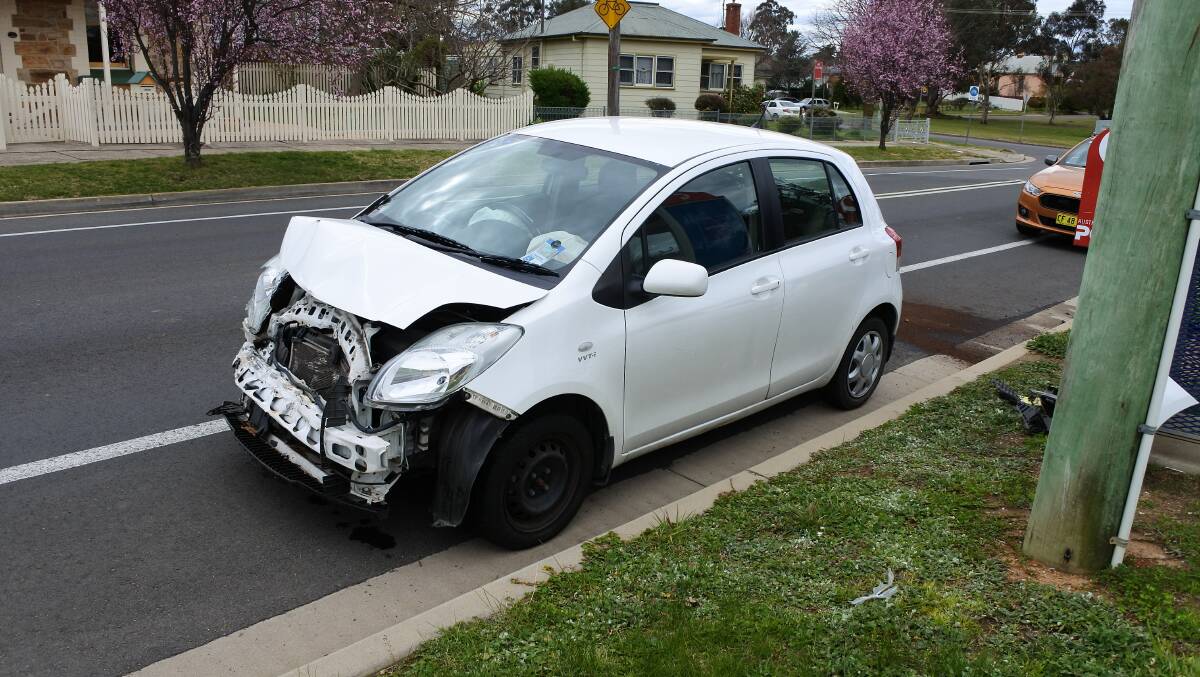 Front end damage to the Toyota Yaris
