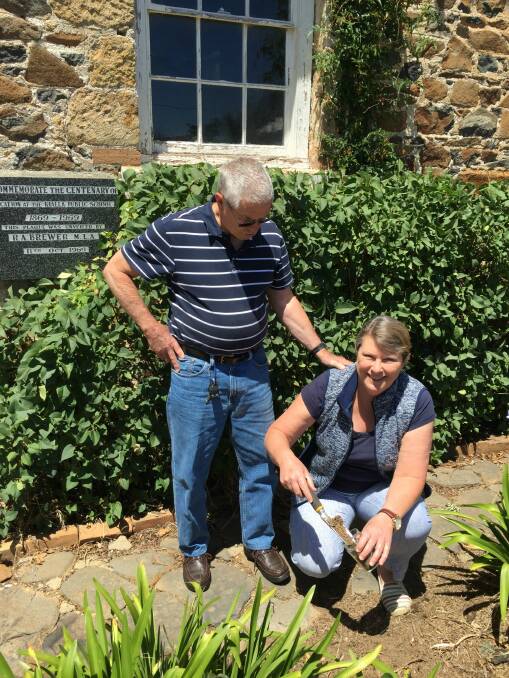 BOTTLER OF AN IDEA: Richard and Robyn Diamond were thrilled to be included in the soil collection. There are the owners of the old Kialla School House.