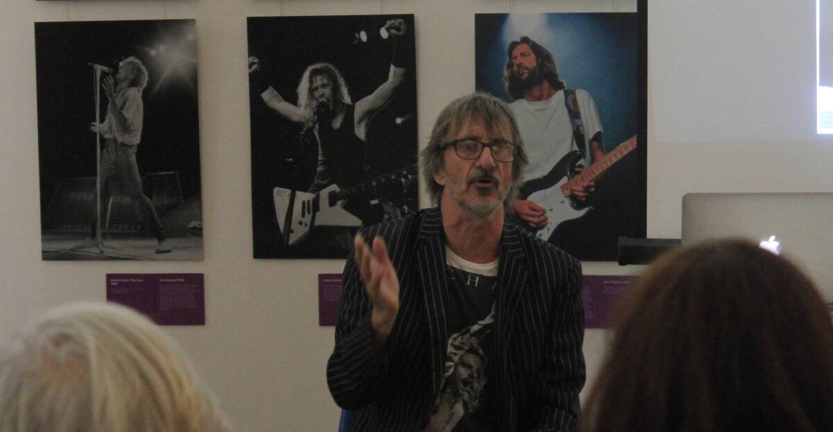 CAPTIVATING: Tony Mott during his captivating talk at the Goulburn regional Art Gallery. Photo Pete Oliver. 