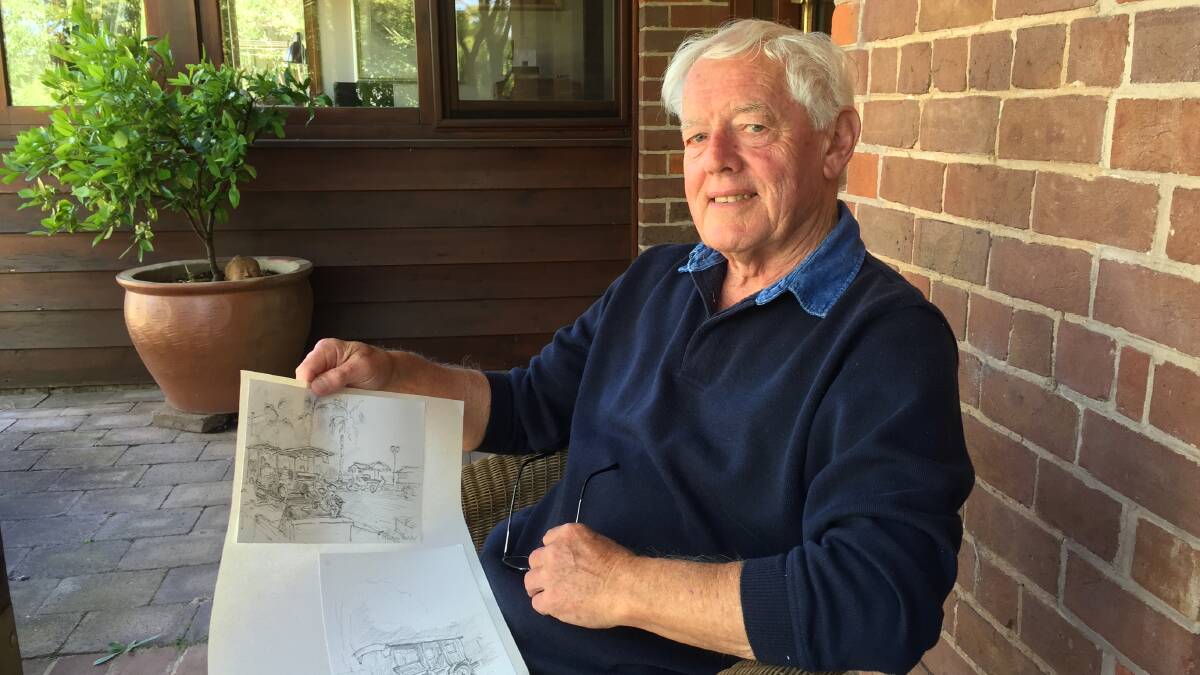 WAR TALK: Goulburn Heritage Group member David Penalver is giving a talk on the Vietnamese War. He is pictured with one of his sketches. Photo David Cole. 