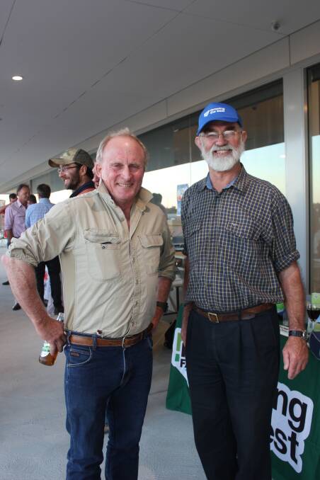 CATCHING UP: Farmers Guy Milson and Alix Turner caught up at the event. 