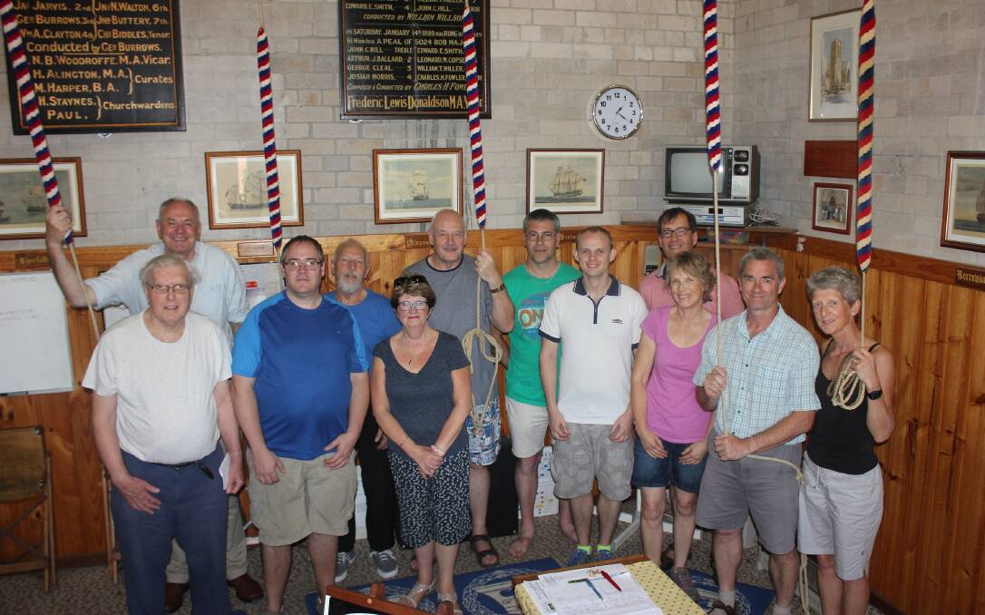 OVERSEAS GUESTS: The group of bell ringers who traveled from England visited St Saviour's Cathedral on Sunday as a part of their tour. 