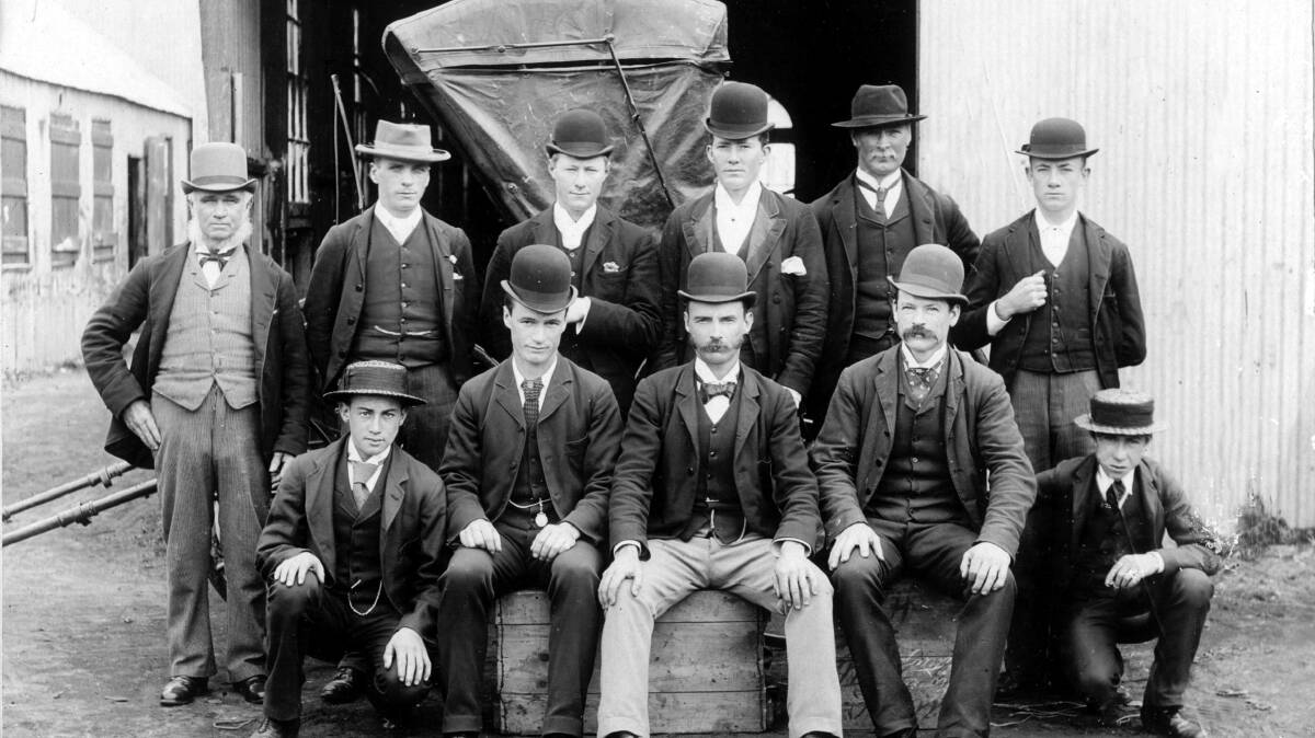 COACH BUILDERS: Members of the Wright Brothers coach building company, which operated in Goulburn from 1883 to 1924. Photo and information supplied from Goulburn Historical Society. Names of men in the photo are unknown.