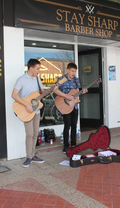 BUSKOUT: Lachlan and Thomas Bensley perform at this year's Buskout. 