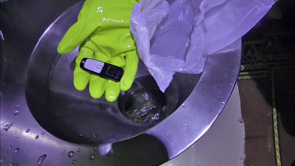 PHONE: The mobile phone found in the Supermax prison in Goulburn on Thursday. 