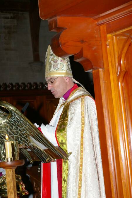 PREACHING: The Right Reverend Bishop of Canberra and Goulburn Stuart Robinson. 