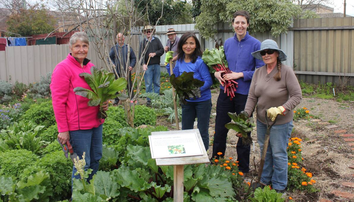 WELCOME: Community Garden team: (L-R) Roslyn Thomas, Ray Shiel, Phil Jeffrey, Brian Spilsbury, Mariana Patchett, Raina Emerson, Liz Mackay.