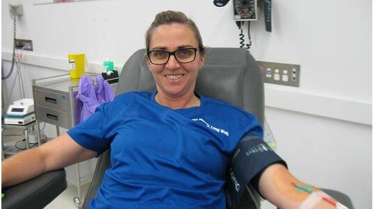 Bianca Weston, who is a Police Officer stationed at Goulburn. She recently gave her 99th donation. 