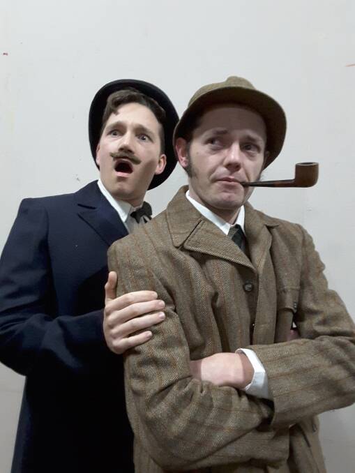 DETECTIVES: Blake Selmes and Joshua Waters as Sherlock Holmes and Dr Watson. Photo supplied. 