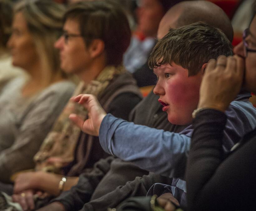 MOVED BY MUSIC: Harry McKay of the Goulburn Crescent school Goulburn took it all in at the Canberra Symphony Orchestra concert in Canberra on Tuesday. Photo Karleen Minney.